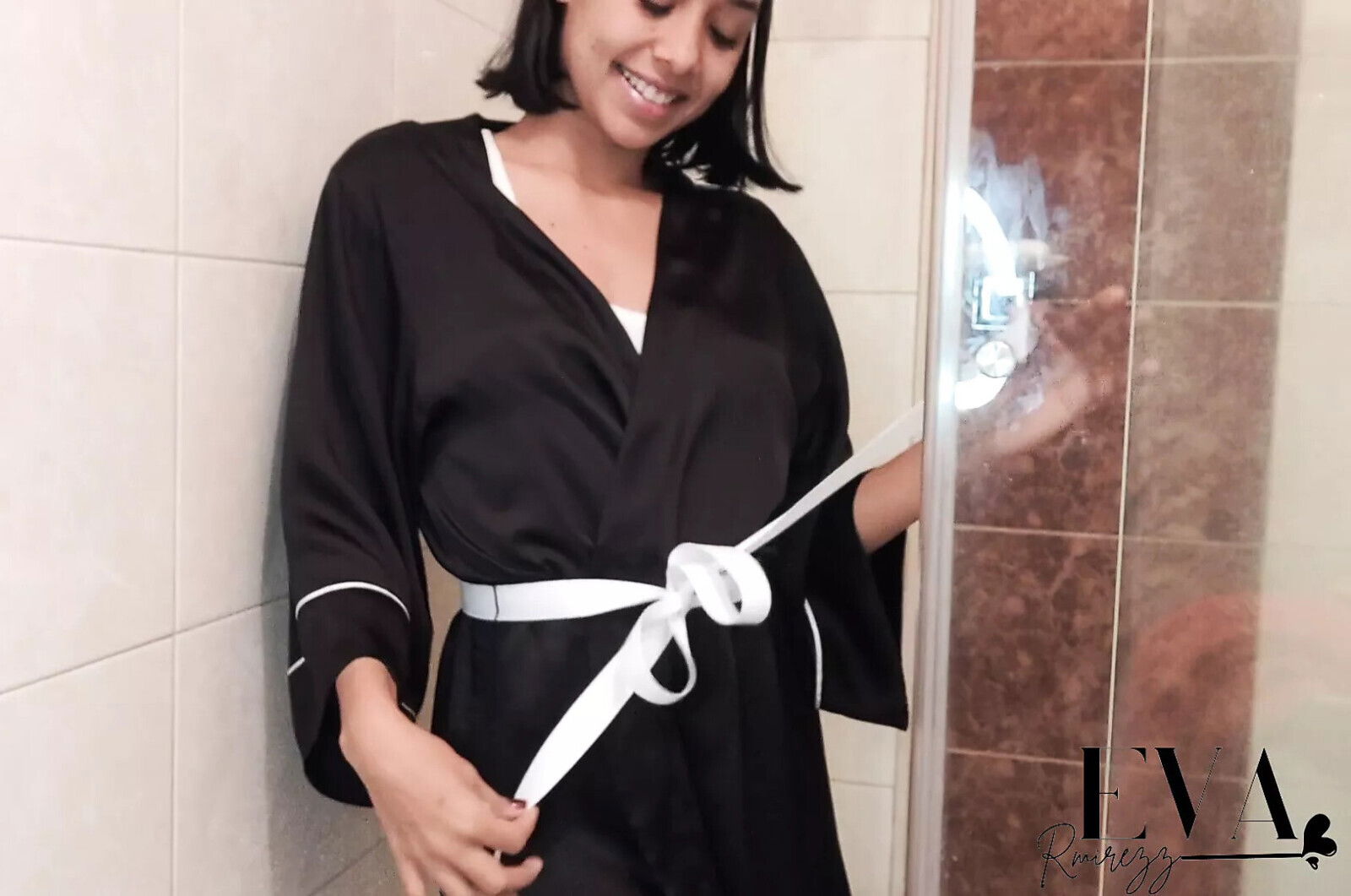 Blowjob with room mate Bathroom