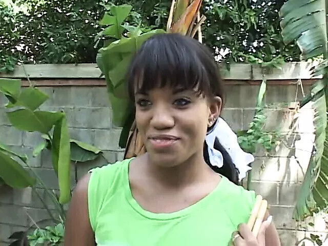 Fantastic black whore sucks dick enjoys shaved tight cunt