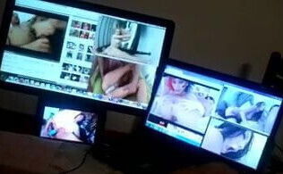 Handling cock watching porn