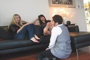 Tag-Teaming Lesbo With Our Feet