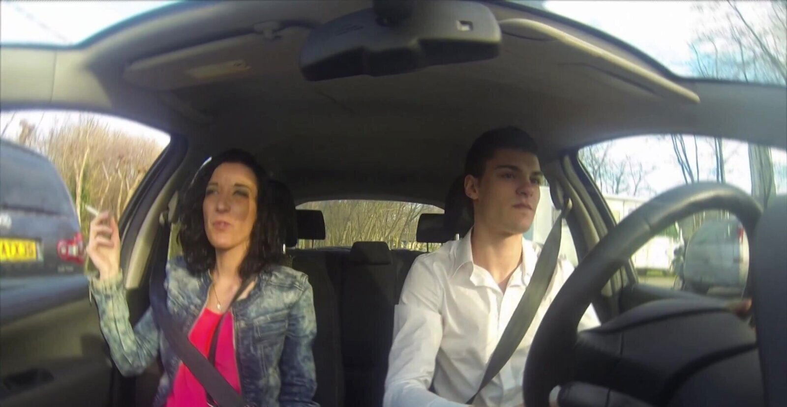 brunette chick Tania Kiss drops black panties quickie