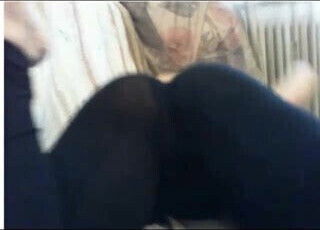 Romanian girl teases leggings