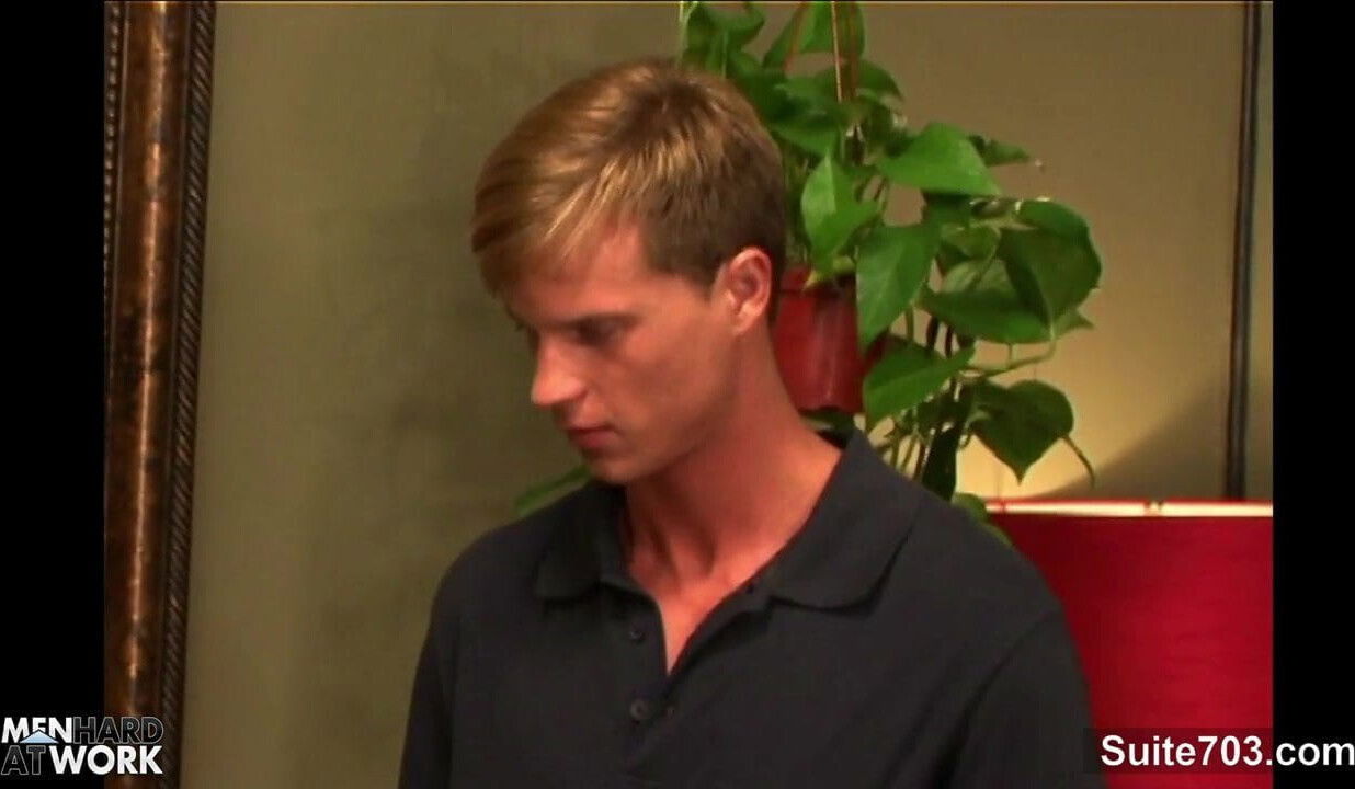 Sexual gays screwing butts in the office