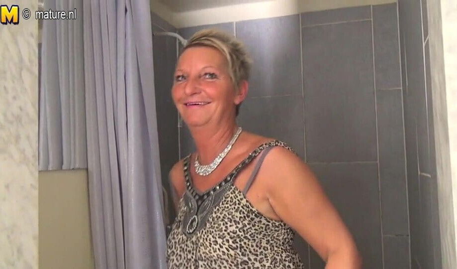 Naughty Dutch housewife playing with her wet pussy