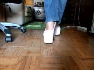 Walking with my suoer high heels!
