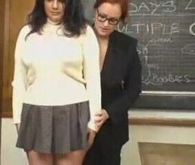 2 big boobed women fuck in classromm