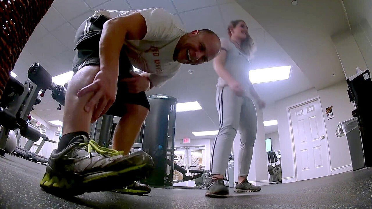 Muscle girl, lift carry, fitness model