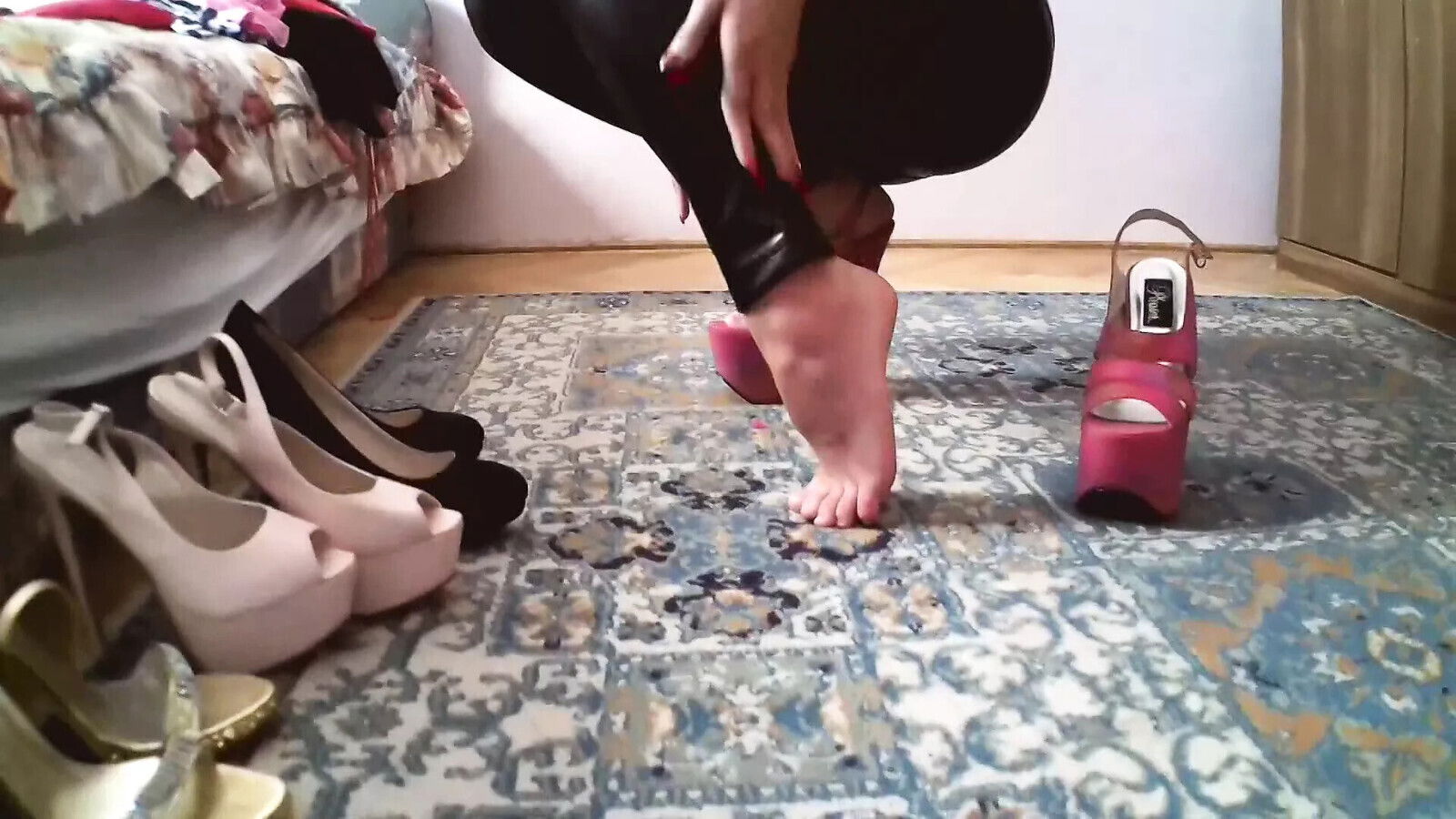 Carla's Shoe Fetish Show with Heels Boots!