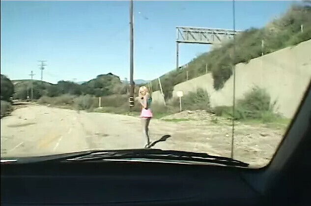 Excellent blonde fucks back pickup outside