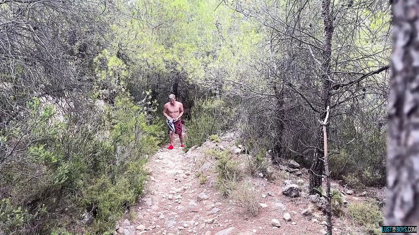 Naughty jock Carter masturbates gives buddy handjob