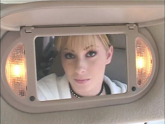 Blonde beauty black fishnets lowers asshole dude's