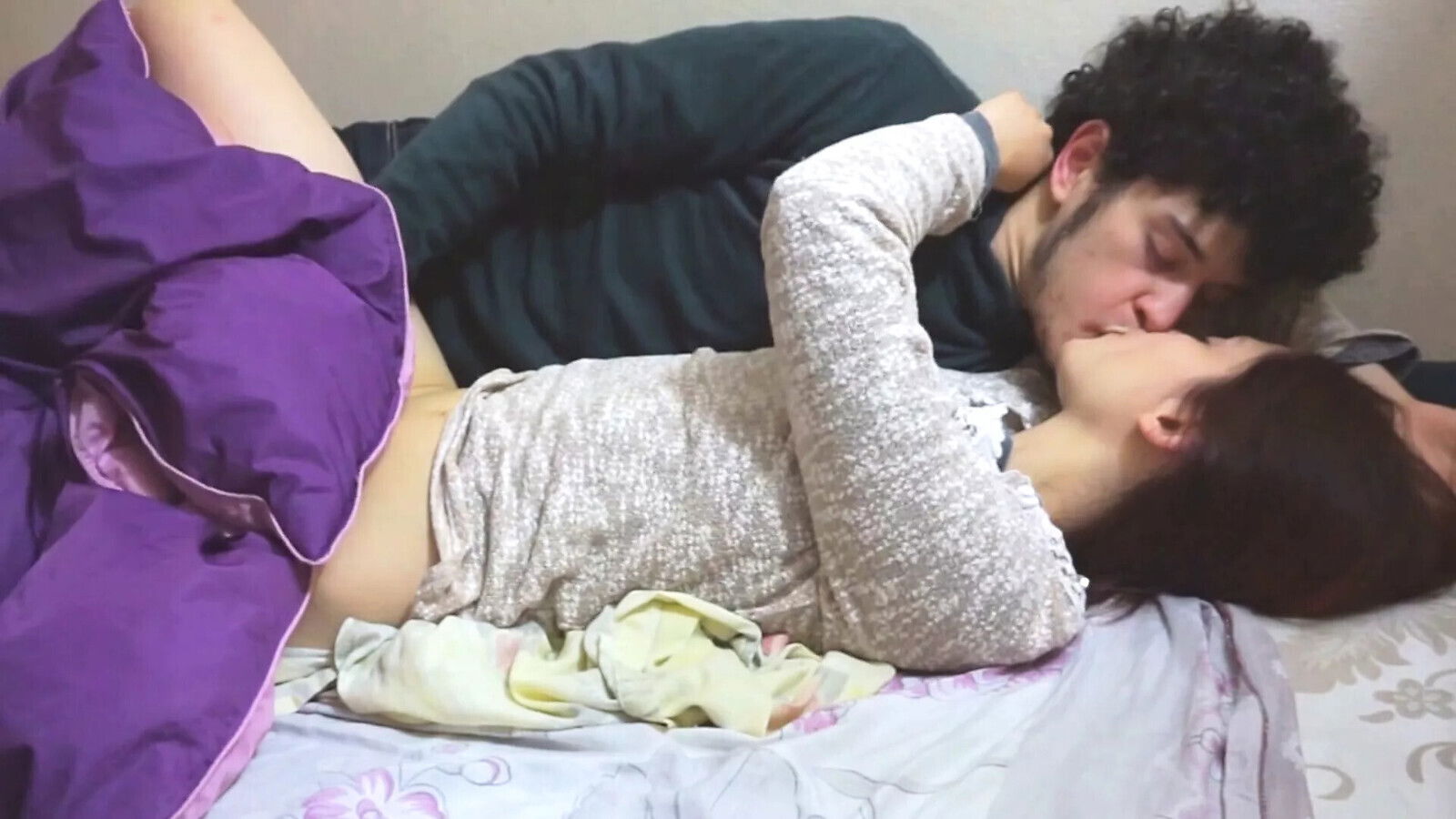 Delicate girl eating from face