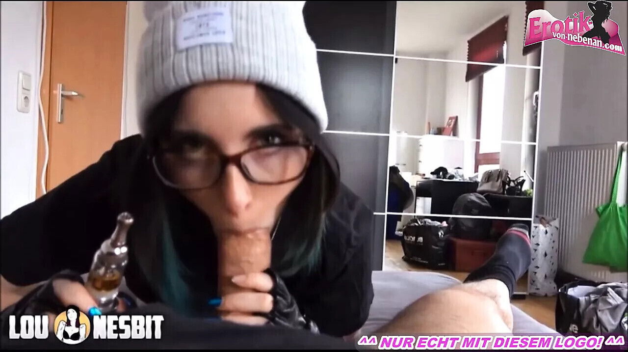 Smoke blowjob with German amateur teen homemade