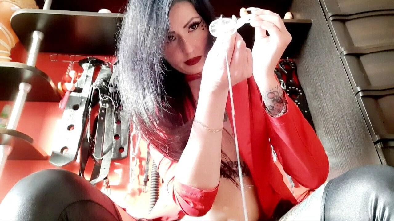 Game with sperm condom. Humiliation you, slave!