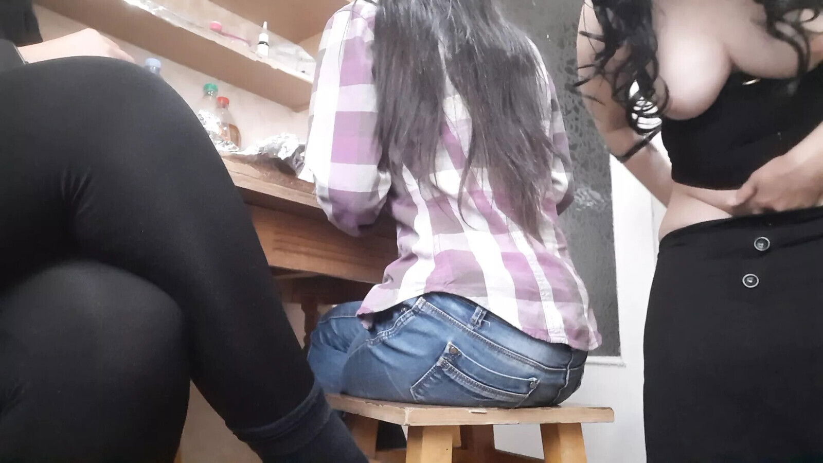 roommate turned pervert made orgasm Lesbian-candys