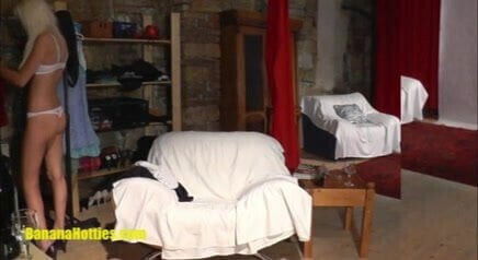 Sexy blondie does strip first CASTING life