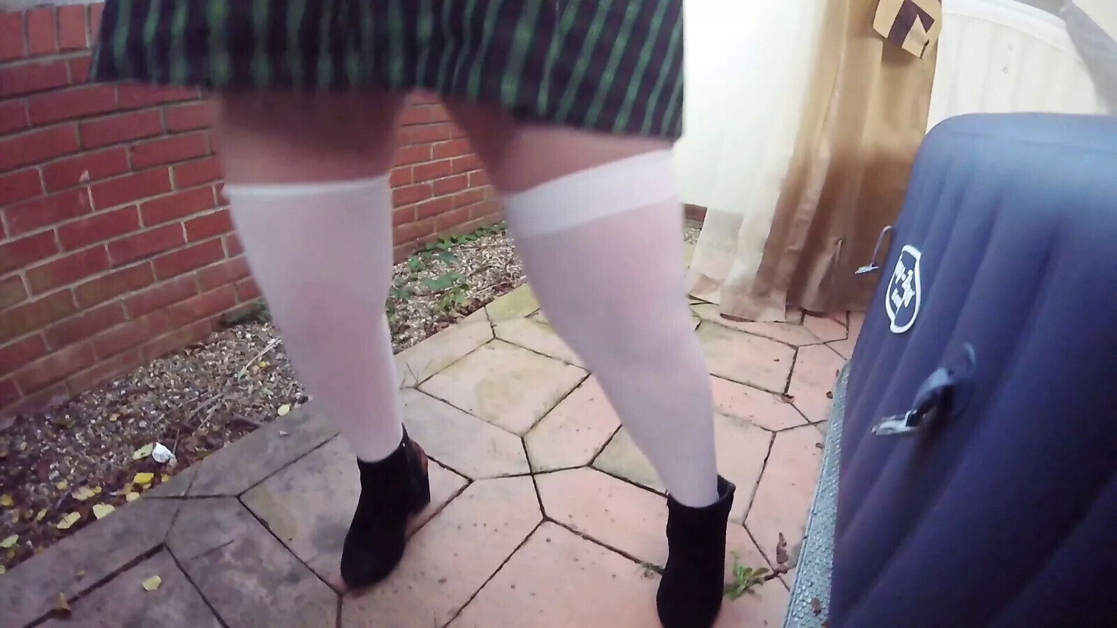 school uniform with white stockings
