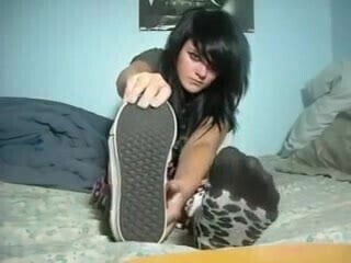 feet legs and heels goth chick