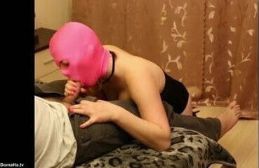 homemade, slightly bdsm, masked mature sucking