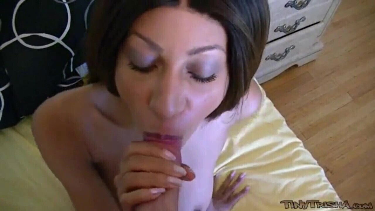 Tiny trisha cock sucking teen slut goes down