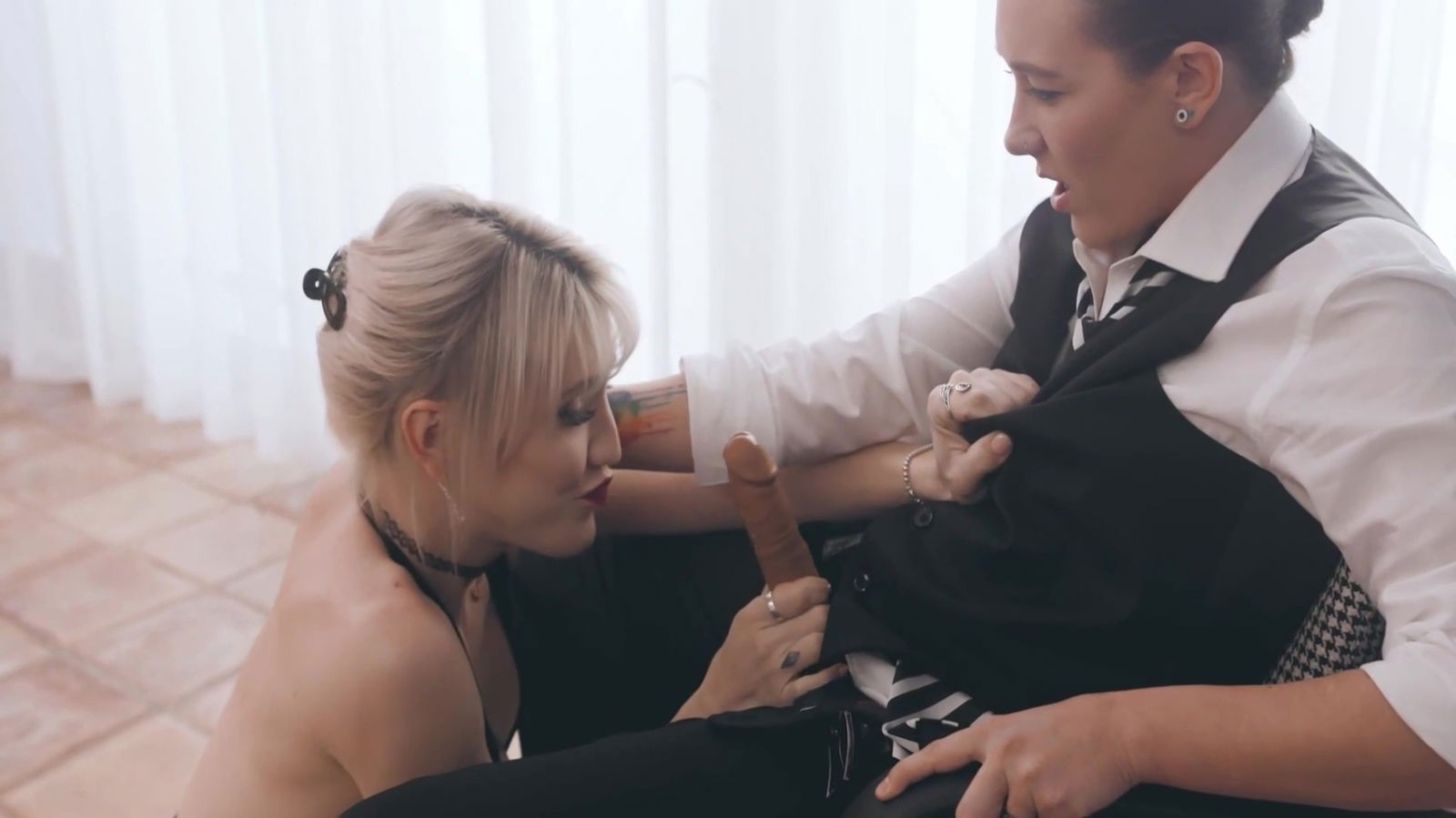 Shemale Strap Romp With Fake Dick Real Sinn Sage Lena Jade