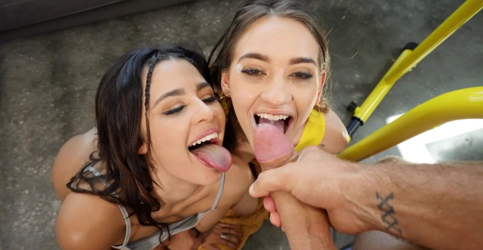 Quickie threesome with facials Kylie Rocket Sera Ryder