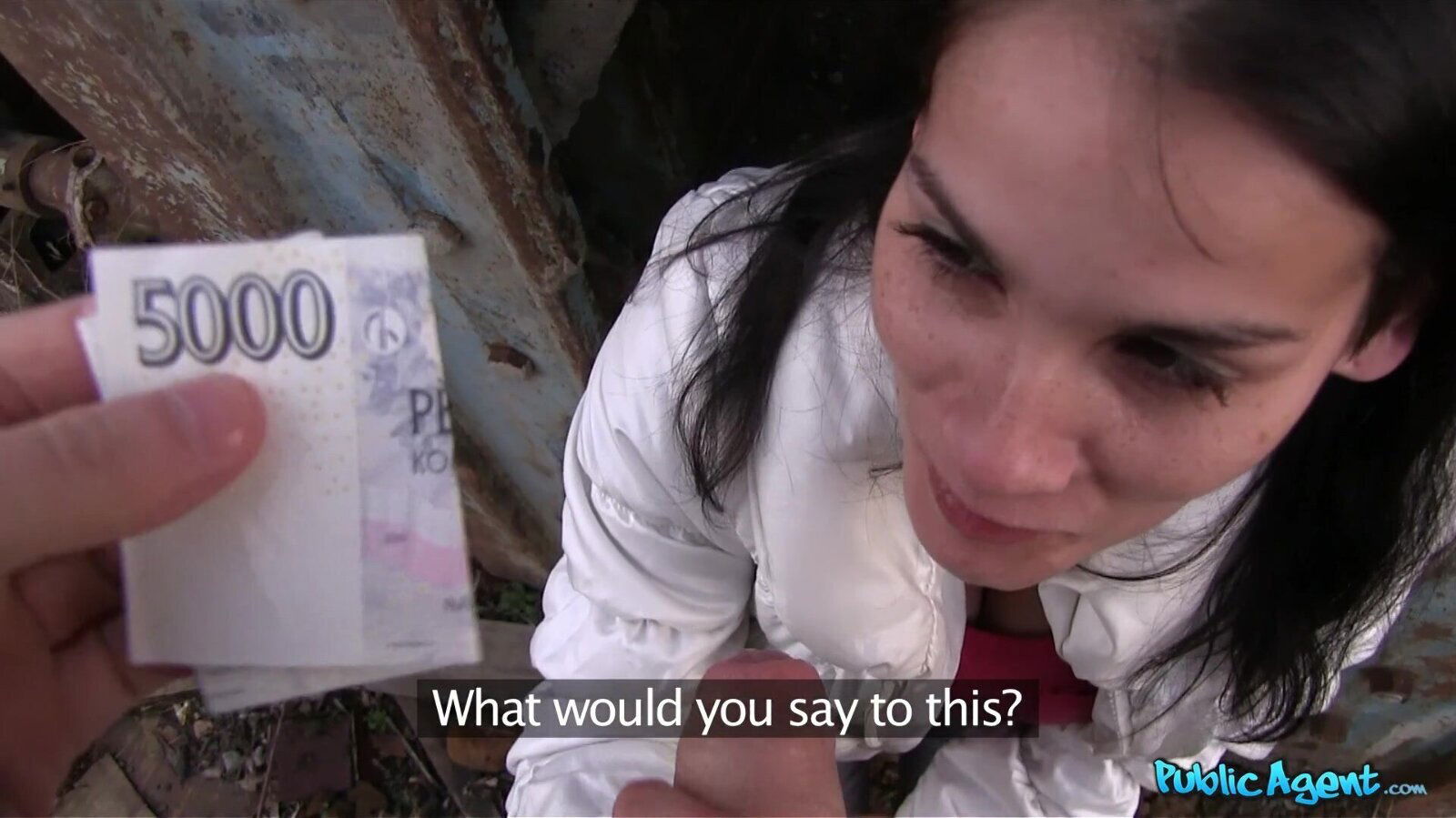 Public Agent Pretty Dark Haired Girl Surprises Stranger With Huge Knockers