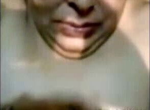 Indian Aunty Blowjob Cumshot Face