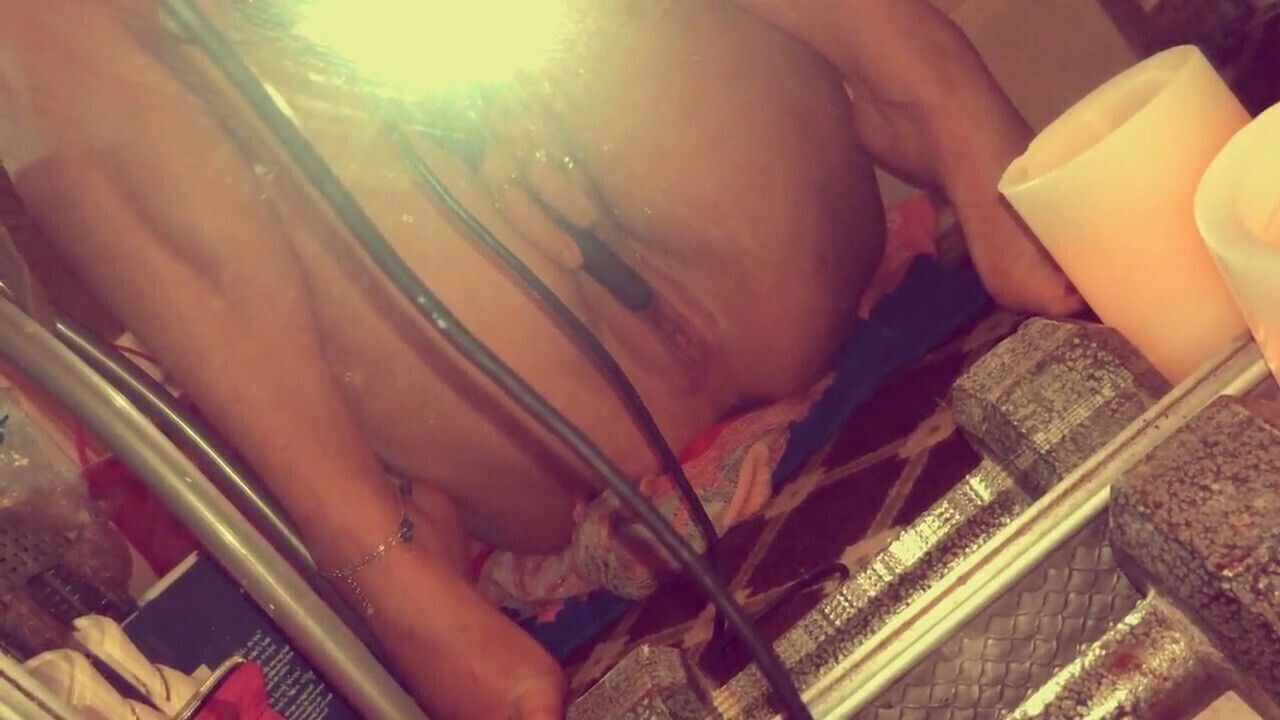 Girl masturbating, spray, milf