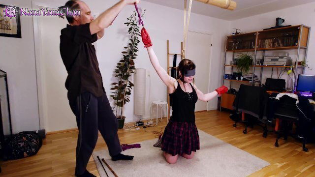 Leather mittens Part Dom/sub play!