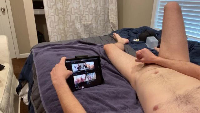 Smoking watching porn gangbang ending solo female LOUD male dirty talk moaning