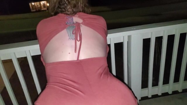 Outdoor FUCKING and SUCKING on the front porch, we almost get caught!