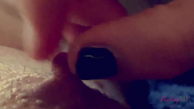 Nipple teasing with feet until cover feet with sperm