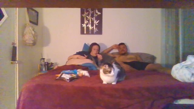 Couple smoking cuddling