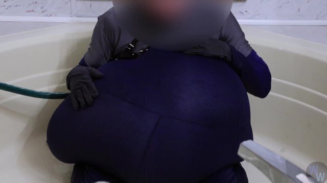 Blue Dress Chest Belly Inflation