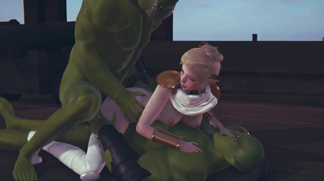 orcs staged double penetration into cute