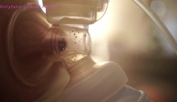 Real milking breasts full milk