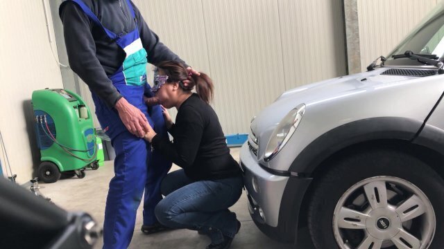 I take the car to the mechanic but pay him with a perfect blowjob...public blowjob with deep throat