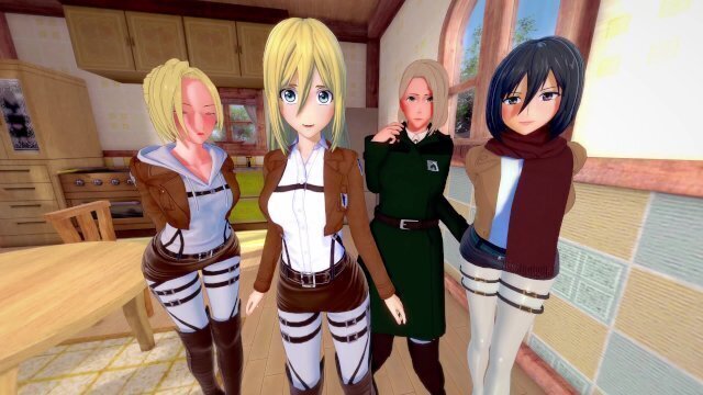 [POV] ATTACK TITAN HAREM GIRLS (Annie, Mikasa, Historia, Hitch)