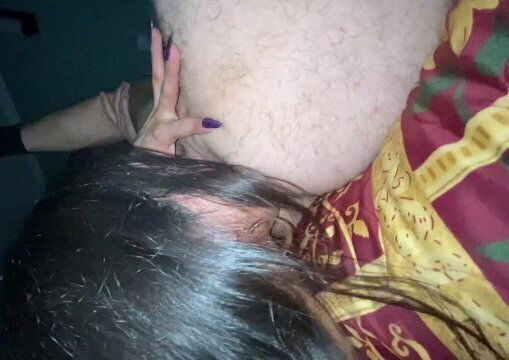 TS Mistresss Seduces Mature Muscle Slave & cums in his Mouth.