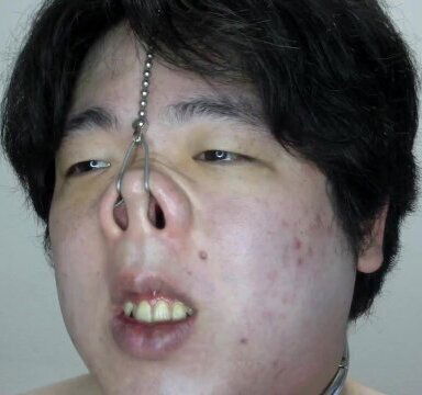 豚のオナニー　20220419　いつもより鼻フックを強く吊り上げてブタミルクを絞りました