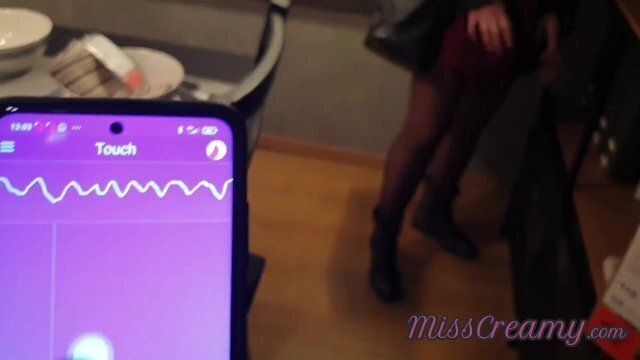 Public Flash Female orgasm with remote shopping center Control teacher's pussy with Lush