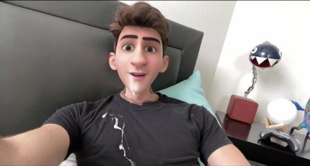 Cute Anime Cartoon Jerks Cums Face