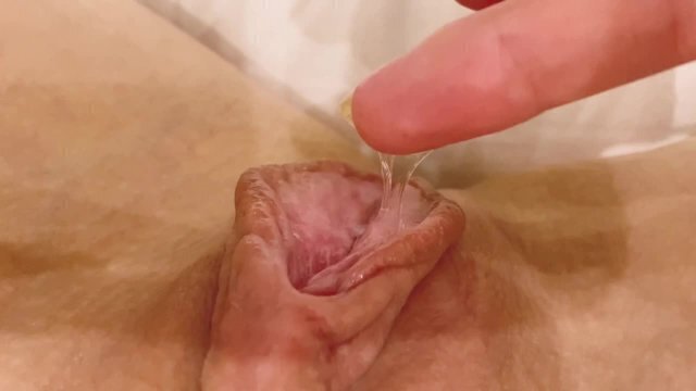 Teasing Dripping juicy pussy swollen clit. girl masturbating