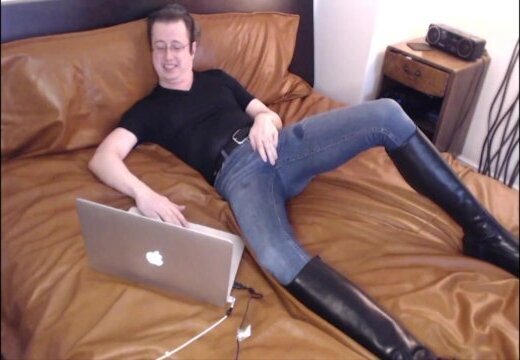 jeans tall boots watching porn leather