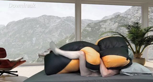 Humping Huge Overfilled Roberts Down Sleepingbag.