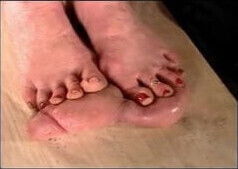 Brutal trampling crush, torture dick with sand