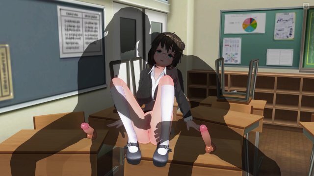 HENTAI Schoolgirl tries masturbation first time