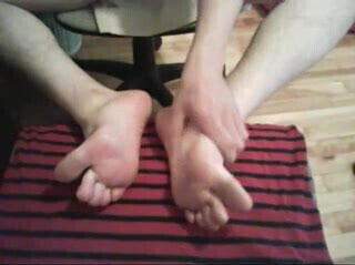 Playing with feet toes.