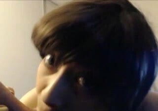 mouth after sucking balls, giving titjob